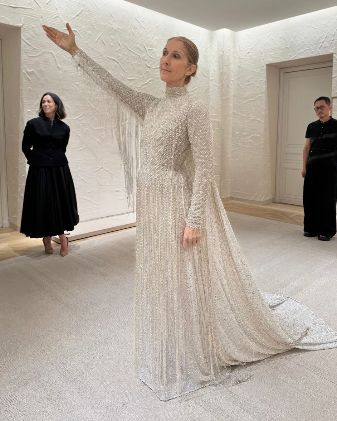 Celine Dion: Πάνω από 1.000 ώρες χρειάστηκαν για τη Dior custom made δημιουργία που φόρεσε στην τελετή έναρξης των Ολυμπιακών 2